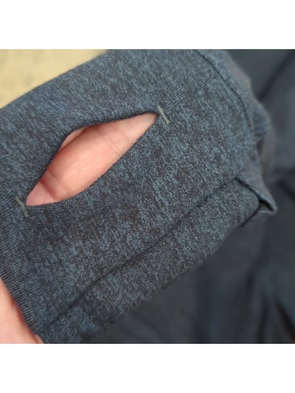 Lululemon Extra Mile 1/2 Zip Heathered Nocturnal Teal / Black